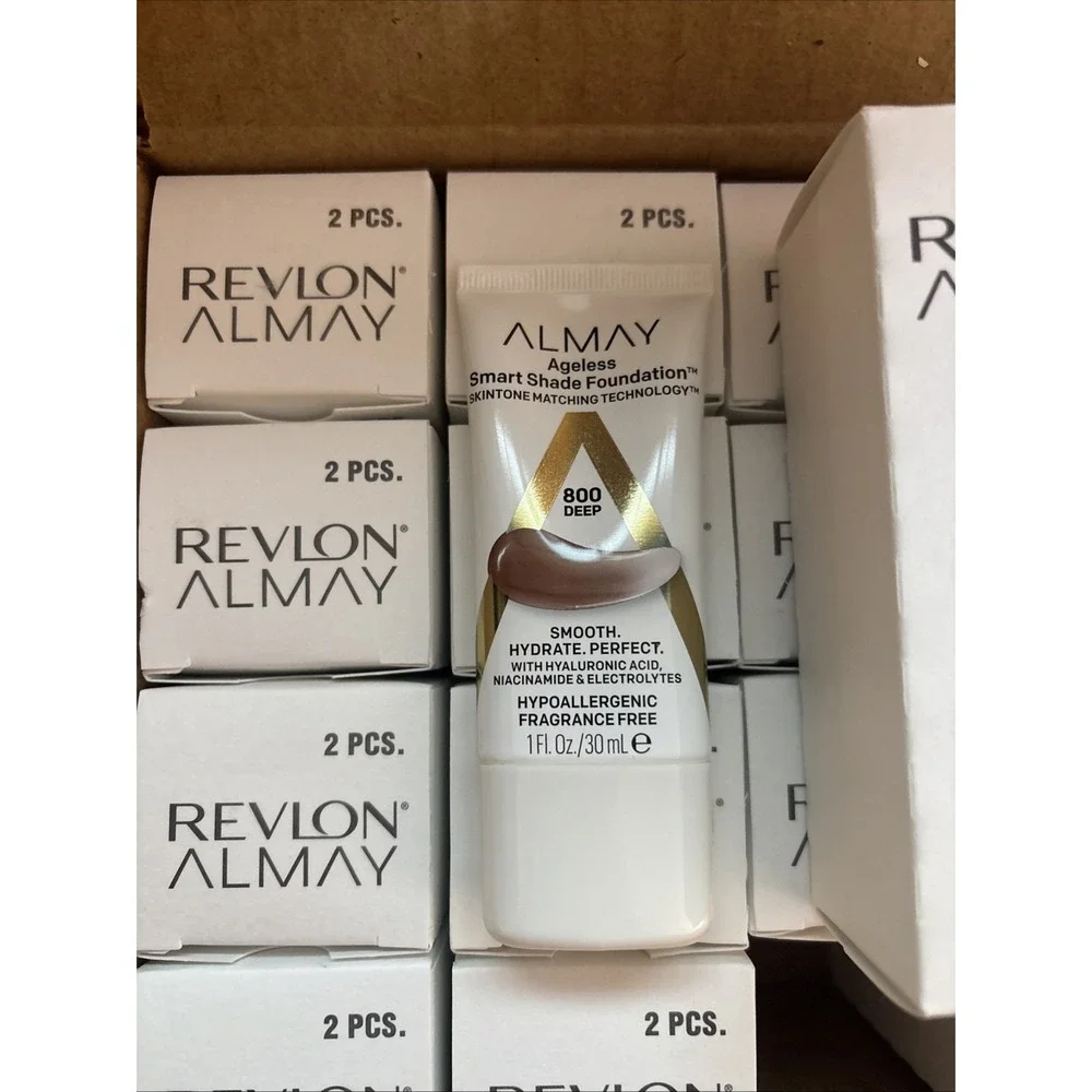 Revlon Almay Ageless Smart Shade Foundation, 800 Deep, Hypoallergenic-2 Pack